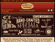Tablet Screenshot of pioneerhouserestaurant.com
